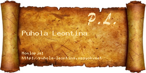 Puhola Leontina névjegykártya